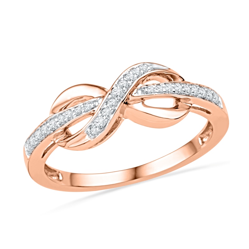0.12 CT. T.W. Diamond Infinity Ring in 10K Rose Gold