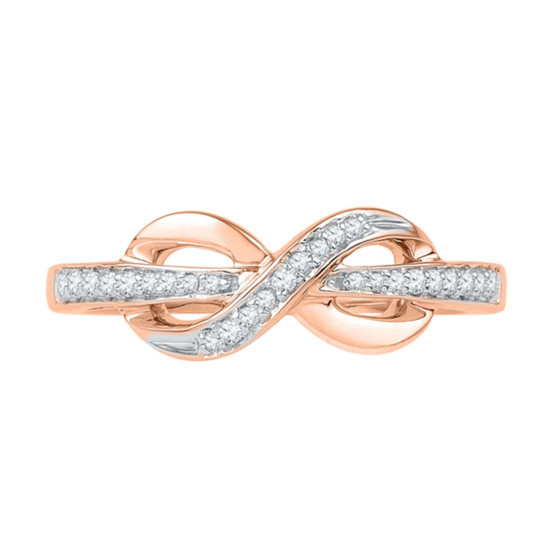 0.12 CT. T.W. Diamond Infinity Ring 10K Rose Gold