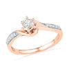 Thumbnail Image 0 of 0.16 CT. T.W. Diamond Swirl Frame Promise Ring in 10K Rose Gold