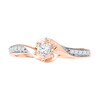 Thumbnail Image 1 of 0.16 CT. T.W. Diamond Swirl Frame Promise Ring in 10K Rose Gold