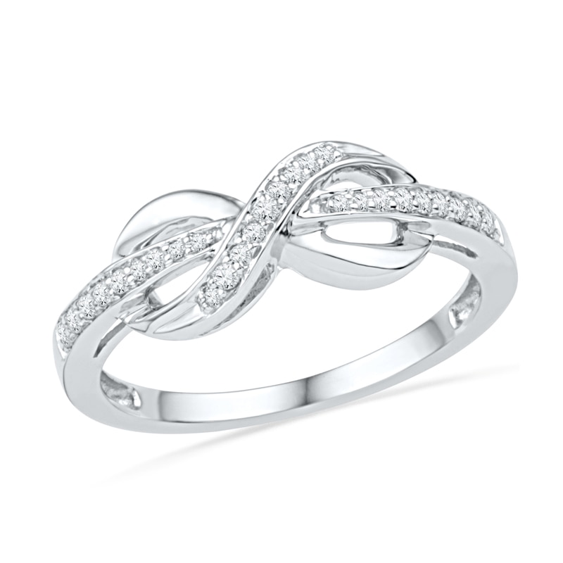 0.12 CT. T.W. Diamond Infinity Ring in 10K White Gold|Peoples Jewellers