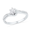 0.16 CT. T.W. Diamond Swirl Frame Promise Ring in 10K White Gold