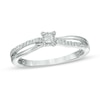 Thumbnail Image 0 of 0.12 CT. T.W. Princess-Cut Diamond Split Shank Promise Ring in 10K White Gold