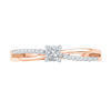Thumbnail Image 2 of 0.12 CT. T.W. Princess-Cut Diamond Split Shank Promise Ring in 10K Rose Gold