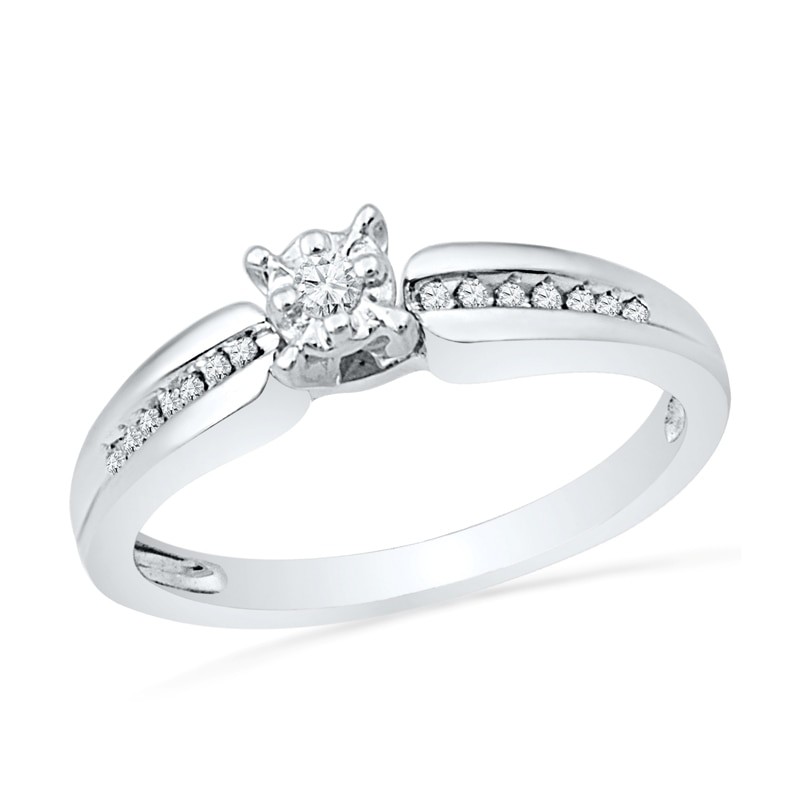 0.12 CT. T.W. Diamond Promise Ring in 10K White Gold