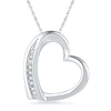 Thumbnail Image 0 of Diamond Accent Tilted Heart Pendant in 10K White Gold