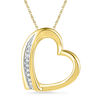 Thumbnail Image 1 of Diamond Accent Tilted Heart Pendant in 10K Gold
