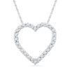 Thumbnail Image 0 of 0.16 CT. T.W. Diamond Lined Heart Pendant in 10K White Gold