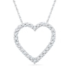 Thumbnail Image 1 of 0.16 CT. T.W. Diamond Lined Heart Pendant in 10K White Gold