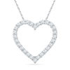 Thumbnail Image 0 of 0.25 CT. T.W. Diamond Lined Heart Pendant in 10K White Gold