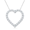 Thumbnail Image 0 of 0.33 CT. T.W. Diamond Lined Heart Pendant in 10K White Gold