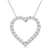 Thumbnail Image 1 of 0.33 CT. T.W. Diamond Lined Heart Pendant in 10K White Gold