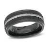 Thumbnail Image 1 of 8.0mm Comfort Fit Hammered Black Cobalt Wedding Band - Size 10