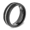 Thumbnail Image 2 of 8.0mm Comfort Fit Hammered Black Cobalt Wedding Band - Size 10