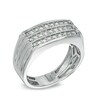 Thumbnail Image 1 of Men's 0.50 CT. T.W. Diamond Three Row Ring in 10K White Gold