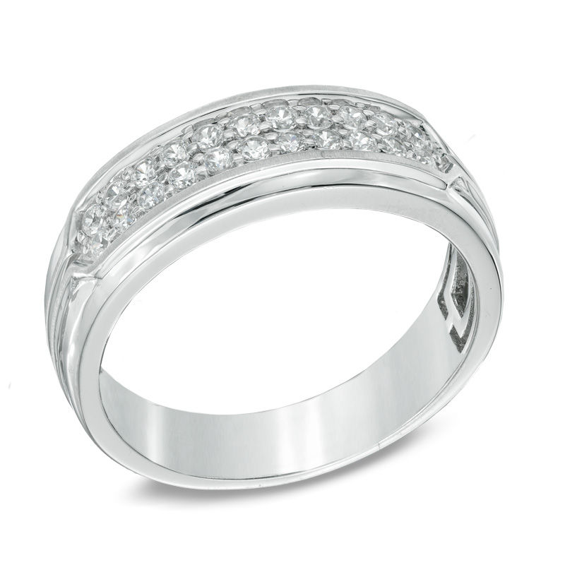 0.50 CT. T.W. Diamond Double Row Ring in 10K White Gold