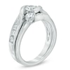 Thumbnail Image 2 of 1.00 CT. T.W. Diamond Three Stone Slant Bridal Set in 14K White Gold
