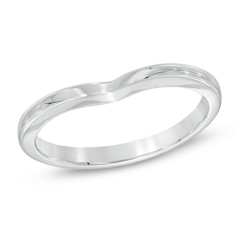 Main Image 1 of Ladies' 2.0mm Contour Wedding Band in 14K White Gold