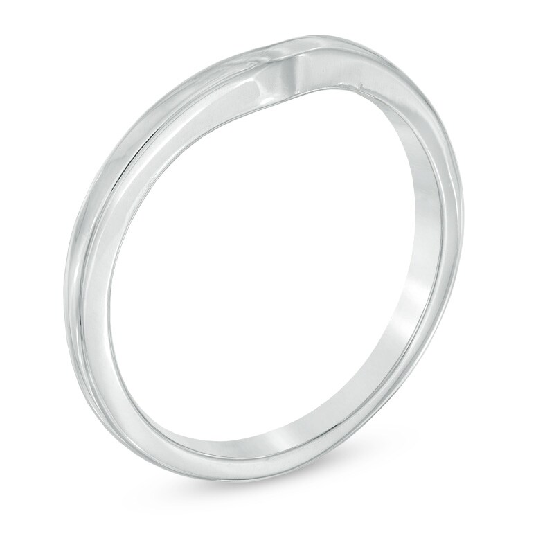 Main Image 2 of Ladies' 2.0mm Contour Wedding Band in 14K White Gold