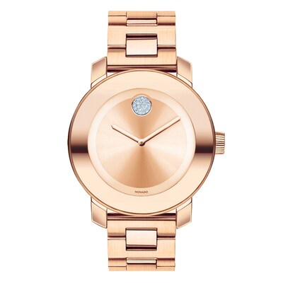 Ladies' Movado Bold® Rose-Tone Crystal Watch (Model: 3600086)