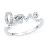 Thumbnail Image 1 of 0.16 CT. T.W. Diamond Cursive "LOVE" Ring in Sterling Silver