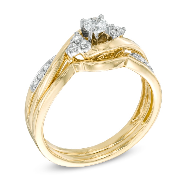 0.33 CT. T.W. Diamond Braid Bridal Set in 10K Gold