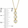 Thumbnail Image 2 of 0.50 CT. T.W. Certified Canadian Diamond Three Stone Drop Pendant in 14K Gold (I/I2) - 17"