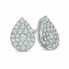 Thumbnail Image 1 of 0.50 CT. T.W. Diamond Teardrop Cluster Earrings in 10K White Gold