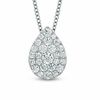 Thumbnail Image 0 of 0.50 CT. T.W. Diamond Pear-Shaped Cluster Pendant in 10K White Gold