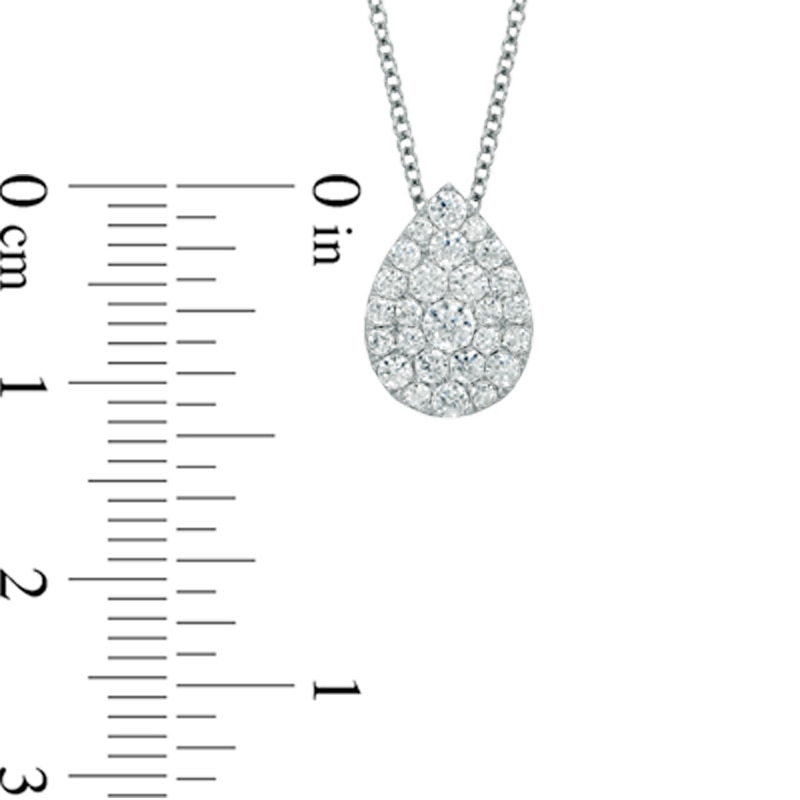 0.50 CT. T.W. Diamond Pear-Shaped Cluster Pendant in 10K White Gold