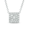Thumbnail Image 0 of 0.50 CT. T.W. Diamond Square Cluster Pendant in 10K White Gold