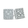 Thumbnail Image 1 of 0.50 CT. T.W. Diamond Square Cluster Stud Earrings in 10K White Gold