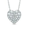 Thumbnail Image 1 of 0.50 CT. T.W. Diamond Heart-Shaped Cluster Pendant in 10K White Gold