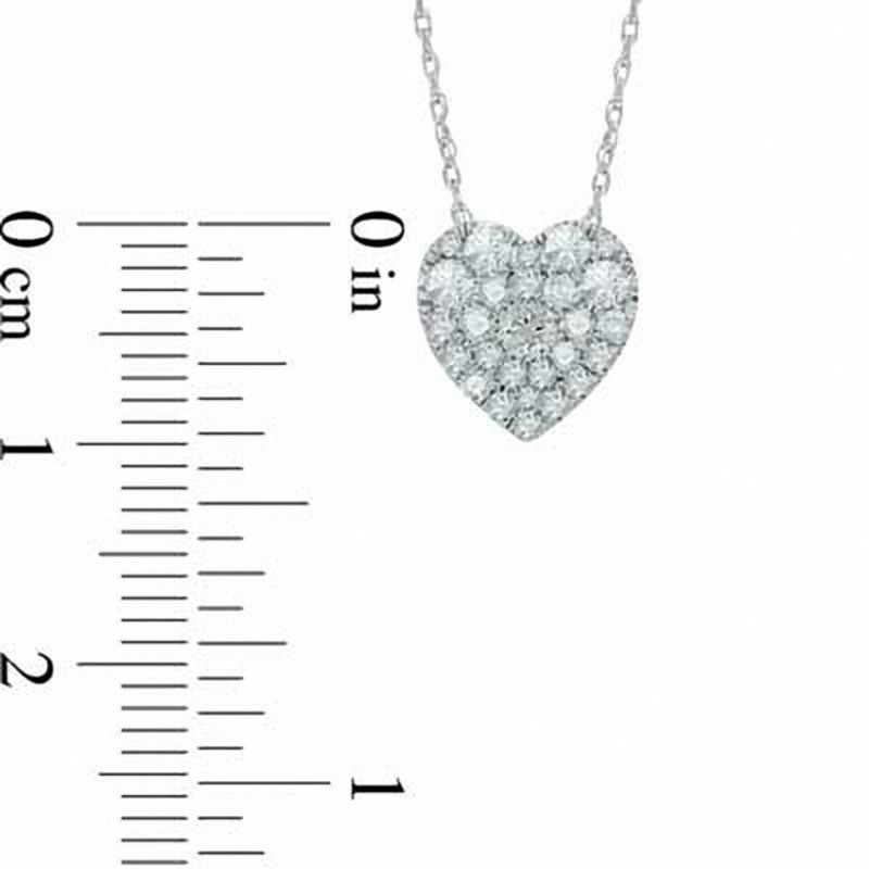 0.50 CT. T.W. Diamond Heart-Shaped Cluster Pendant in 10K White Gold
