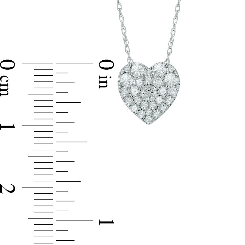 Main Image 2 of 0.50 CT. T.W. Diamond Heart-Shaped Cluster Pendant in 10K White Gold