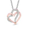 Thumbnail Image 0 of Diamond Accent Double Heart Pendant in 10K Rose Gold