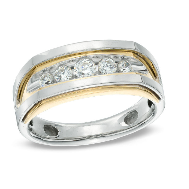 Main Image 1 of 0.50 CT. T.W. Diamond Five Stone Ring in 10K Two-Tone Gold
