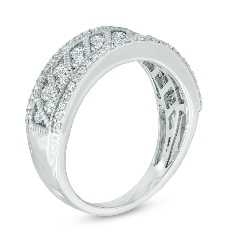 Main Image 2 of 0.75 CT. T.W. Diamond Vintage-Style Anniversary Band in 14K White Gold