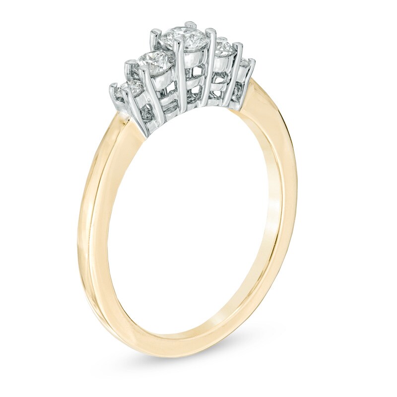 0.50 CT. T.W. Diamond Five Stone Engagement Ring in 14K Gold