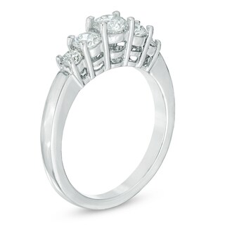 1.00 CT. T.W. Diamond Five Stone Engagement Ring in 14K White Gold