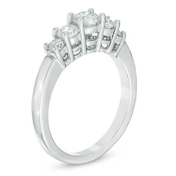 1.00 CT. T.W. Diamond Five Stone Engagement Ring in 14K White Gold