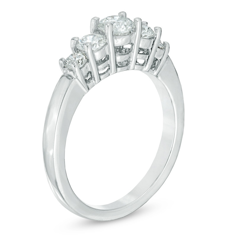 1.00 CT. T.W. Diamond Five Stone Engagement Ring in 14K White Gold