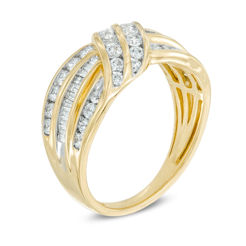 1.00 CT. T.W. Diamond Crossover Band in 10K Gold