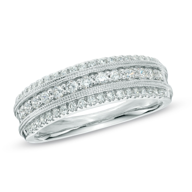 0.50 CT. T.W. Diamond Vintage-Style Anniversary Band in 14K White Gold