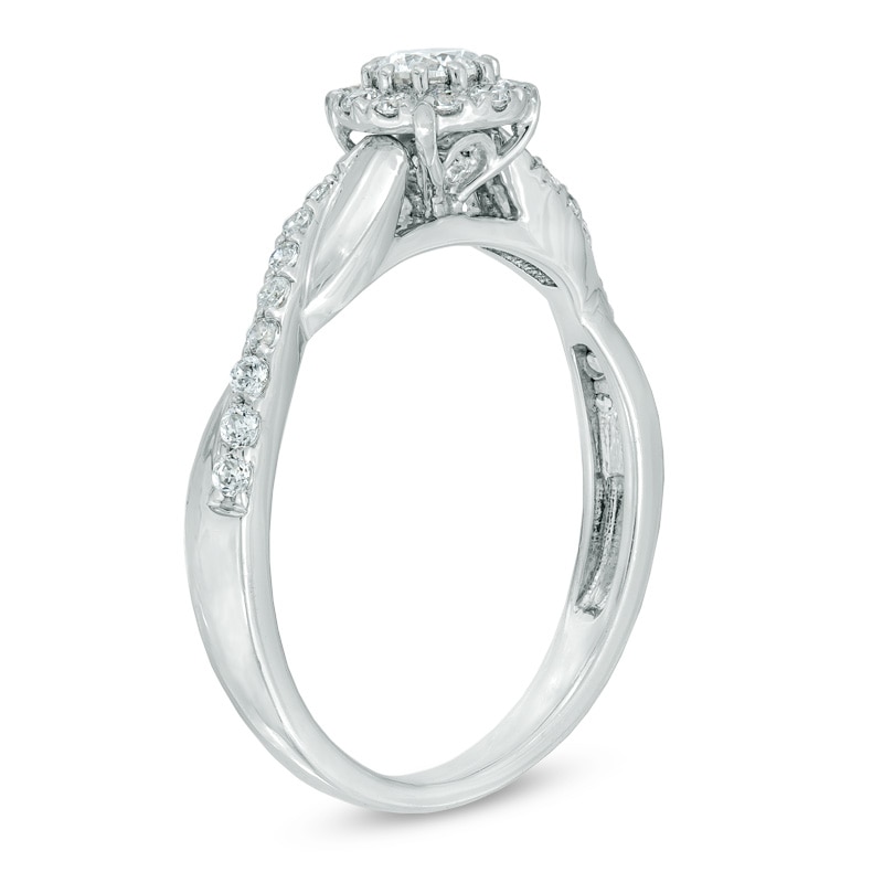 0.50 CT. T.W. Diamond Twist Engagement Ring in 10K White Gold