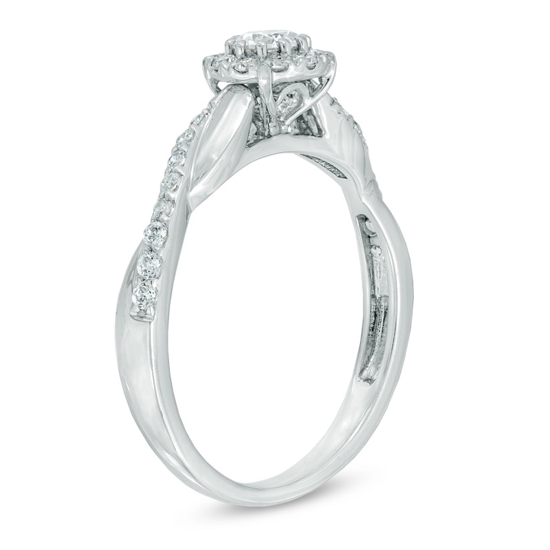 Main Image 2 of 0.50 CT. T.W. Diamond Twist Engagement Ring in 10K White Gold