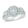 Thumbnail Image 0 of 1.50 CT. T.W. Diamond Frame Three Stone Engagement Ring in 14K White Gold