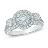 Thumbnail Image 0 of 1.50 CT. T.W. Diamond Frame Three Stone Engagement Ring in 14K White Gold