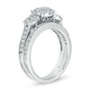 Thumbnail Image 1 of 1.00 CT. T.W. Diamond Three Stone Frame Bridal Set in 14K White Gold