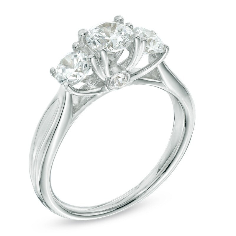 Main Image 2 of 1.45 CT. T.W. Diamond Past Present Future® Engagement Ring in 14K White Gold